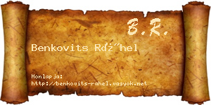 Benkovits Ráhel névjegykártya